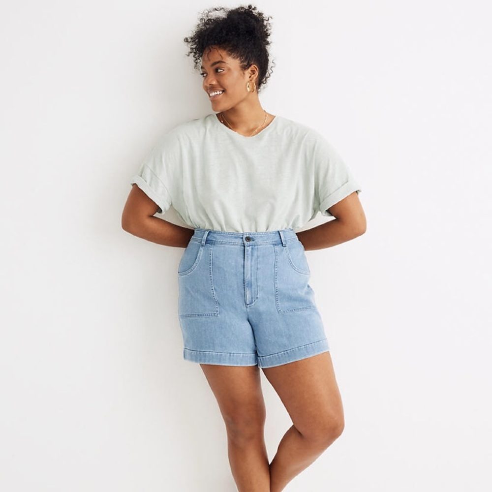 Madewel high-rise cuffed denim shorts
